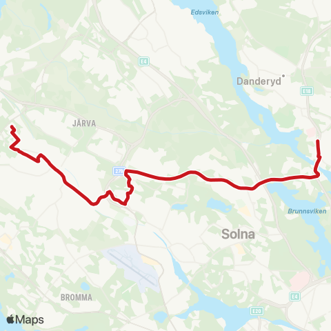 SL Busslinje map