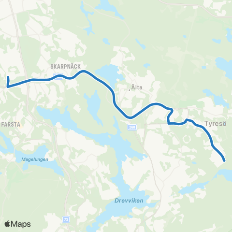 SL Blåbusslinje map