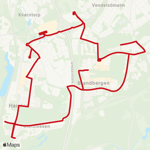 SL Busslinje map