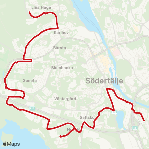 SL Busslinje map