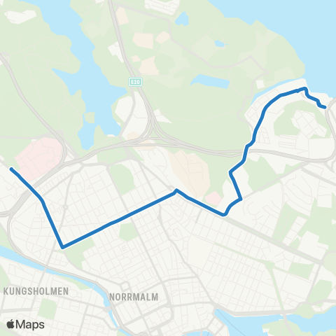 SL Blåbusslinje map