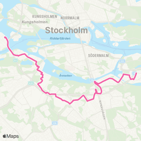 SL Ersätter Tvärbanan map