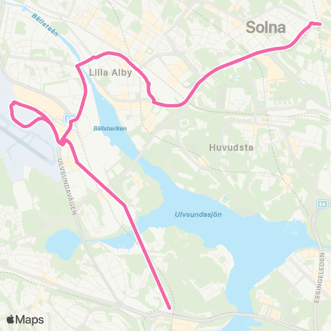 SL Ersätter Tvärbanan map