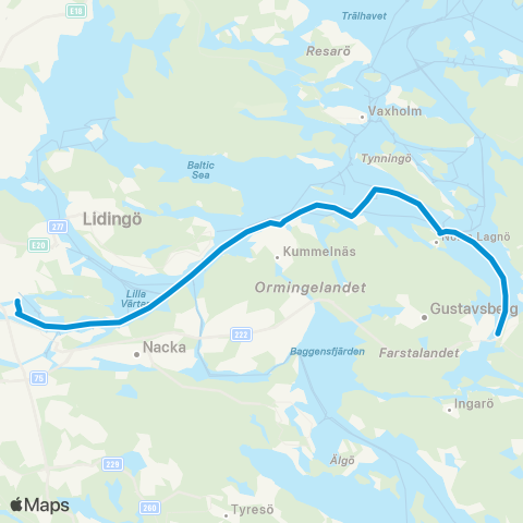 SL Båtlinje map