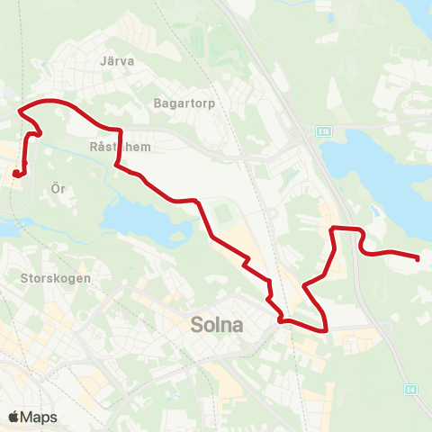 SL Busslinje map