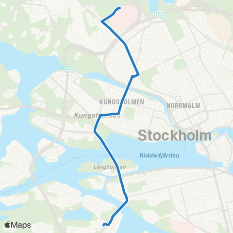 SL Blåbusslinje map