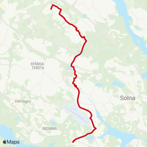 SL Busslinje map