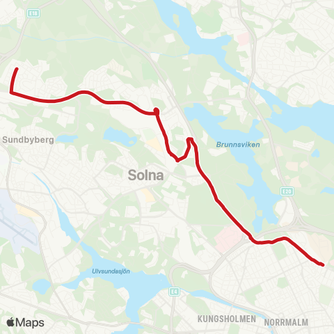 SL Busslinje map