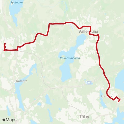 SL Busslinje map