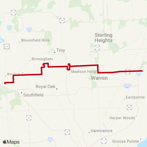 SMART 13 Mile / 14 Mile Crosstown map