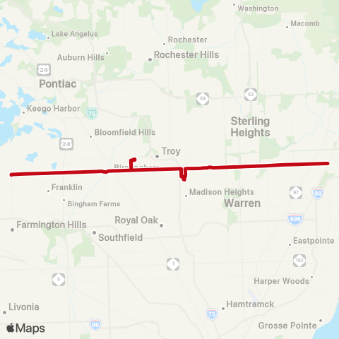 SMART 15 Mile Crosstown map