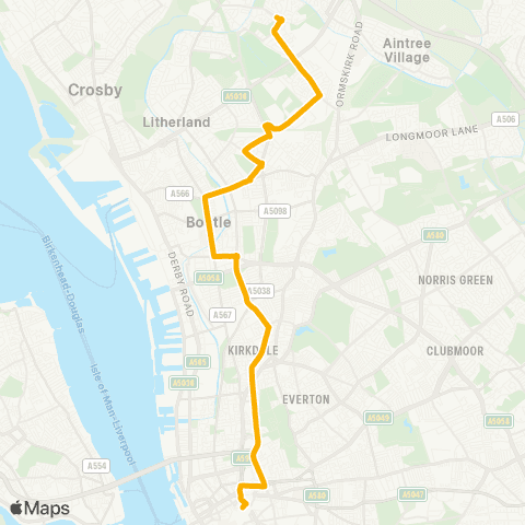Stagecoach Merseyside and South Lancashire  map
