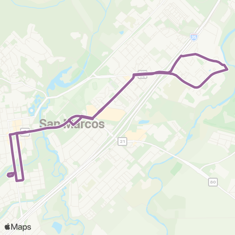 The Bus (San Marcos) Uhland map