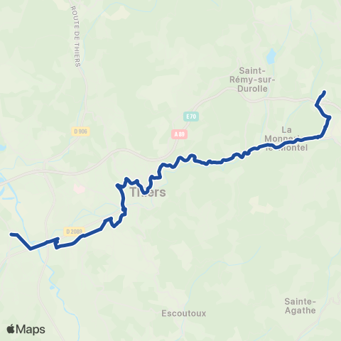 SMTUT Pont-de-Dore Gare SNCF - Thiers - ZA Racine map