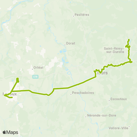 SMTUT Saint-Rémy-sur-Durolle - Thiers - Lezoux map