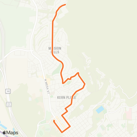 Sun Metro Mesita Via Kern Place map