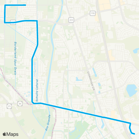 Sun Metro Upper Valley Circulator map