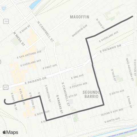 Sun Metro El Segundo Circulator map