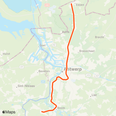 SNCB Anvers-Central - - Essen map