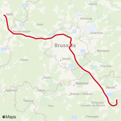 SNCB Bruxelles-Luxembourg - - Alost map