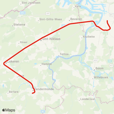 SNCB Termonde - - Saint-Nicolas map