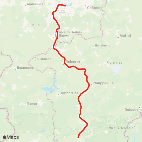 SNCB Charleroi-Central - - Couvin map