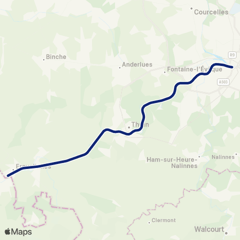 SNCB Erquelinnes - - Charleroi-Central map