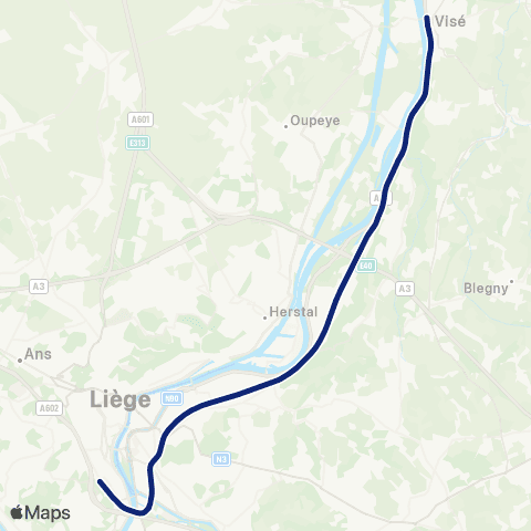 SNCB Maastricht (Nl) - - Liège-Guillemins map