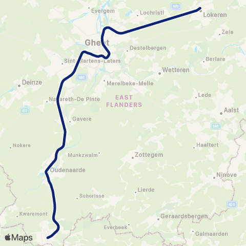 SNCB Gand-Saint-Pierre - - Lokeren map