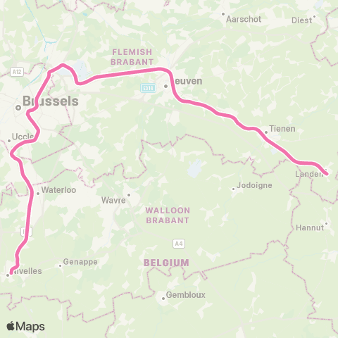 SNCB Bruxelles-Luxembourg - - Louvain map