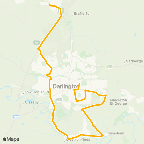 Stagecoach North East Long Tens Way - Hundens Park map