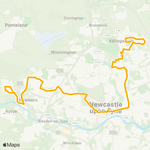 Stagecoach North East Bus Station - Newburn Rd-Broomy Hill Rd map