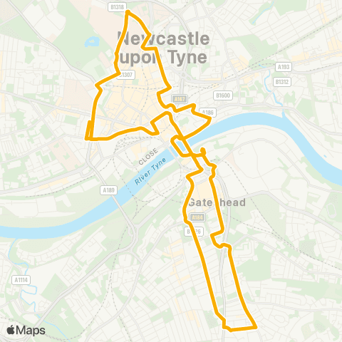 Stagecoach North East Westmorland Rd-Discovery Msm - Westmorland Rd-Discovery Msm map