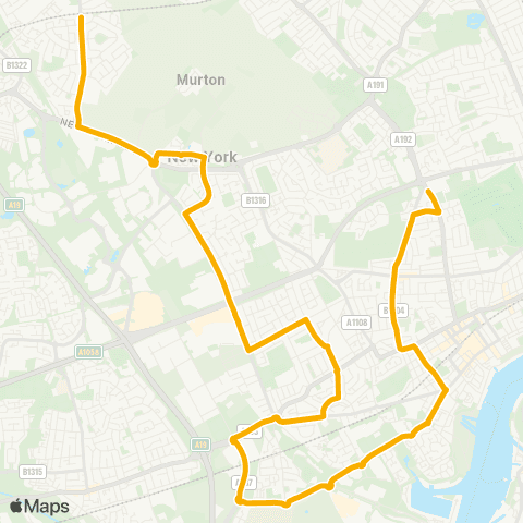 Stagecoach North East Preston Village - Pk Ln / Shiremoor Metro map