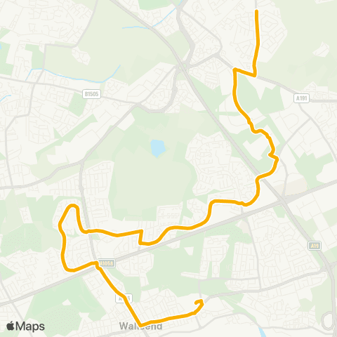 Stagecoach North East Pk Ln / Shiremoor Metro - Burnside Business / Enterprise Coll map