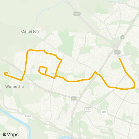 Stagecoach North East Ponteland Rd / Kenton Ln - Walbottle Academy map