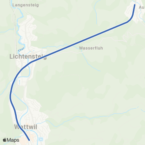 Schweizerische Südostbahn Brunnadern-Neckertal - Wattwil map