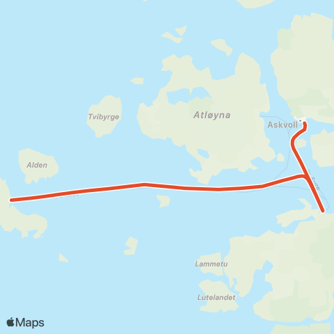 Skyss Askvoll-Fure-Værlandet map