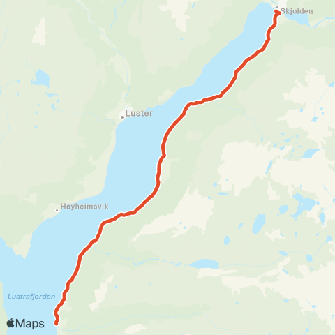 Skyss Skjolden-Ornes map