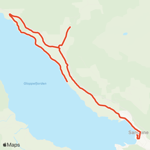 Skyss Sandane-Føleide-Hjelmeset map