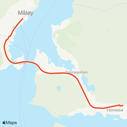 Skyss Måløy-Tennebø map