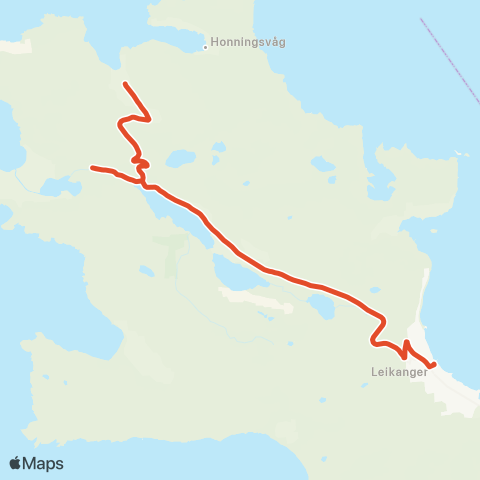 Skyss Årvik-Ervik-Leikanger map