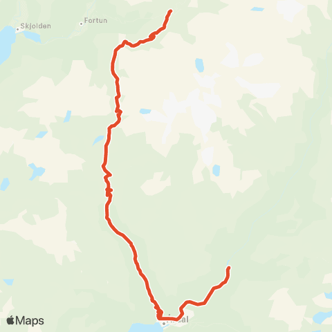 Tide Buss AS Øvre Årdal-Hjelle-Turtagrø map