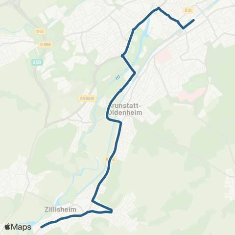 Soléa Zillisheim Clair Horizon - Mulhouse Gare Centrale map