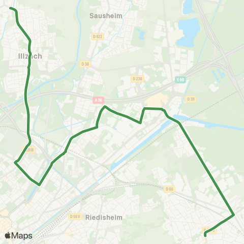 Soléa Kingersheim Usines - Rotonde / St-Jean map