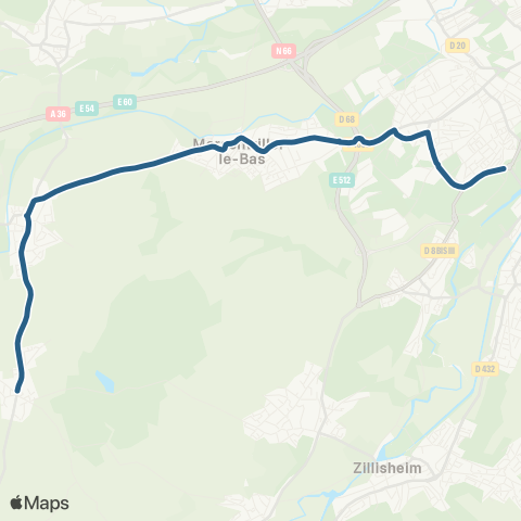 Soléa Galfingue Triv.-F. / Morsch. Campan. - Mulh. Univ. map