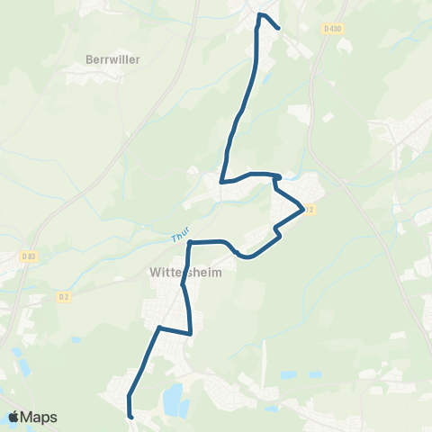 Soléa Wittelsh. Graffenwald - Bollwiller Bollwiller Gare map