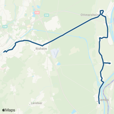 Soléa Kembs Kembs Prés - Muhouse Gare Centrale map