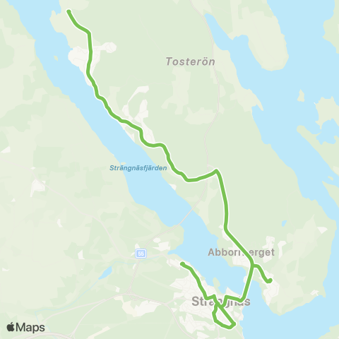 Sörmlandstrafiken Strängnäs Resecentrum—Brunnsåkers Vändplats map