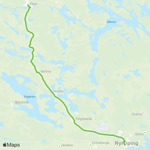 Sörmlandstrafiken Nyköping Bussterminal—Flen Station map